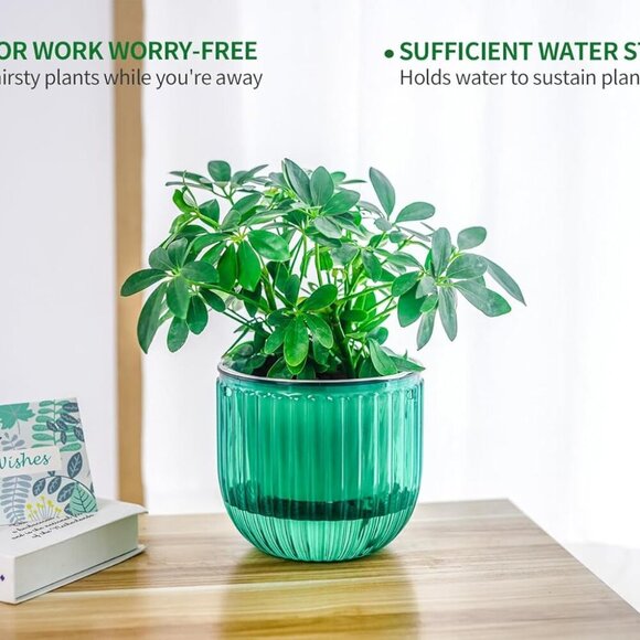 2 Pack Self Watering Hanging Planters Indoor Flower Pots, 6.5 Inch Outdoor Hangi - Picture 6 of 9